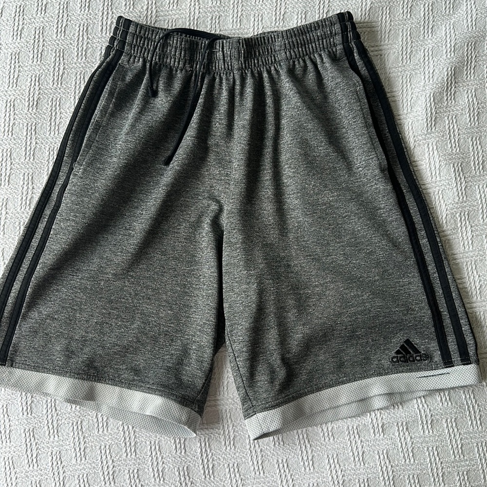 Gray adidas boys shorts size L